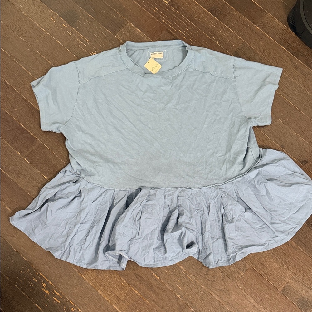 We The Free Dusty Blue Top